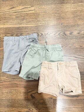 Cat & Jack Toddler Boy Khaki Shorts Bundle Lot 2T Grey Tan Green Preppy Summer